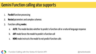 Function Calling with the Vertex AI Gemini API | PDF