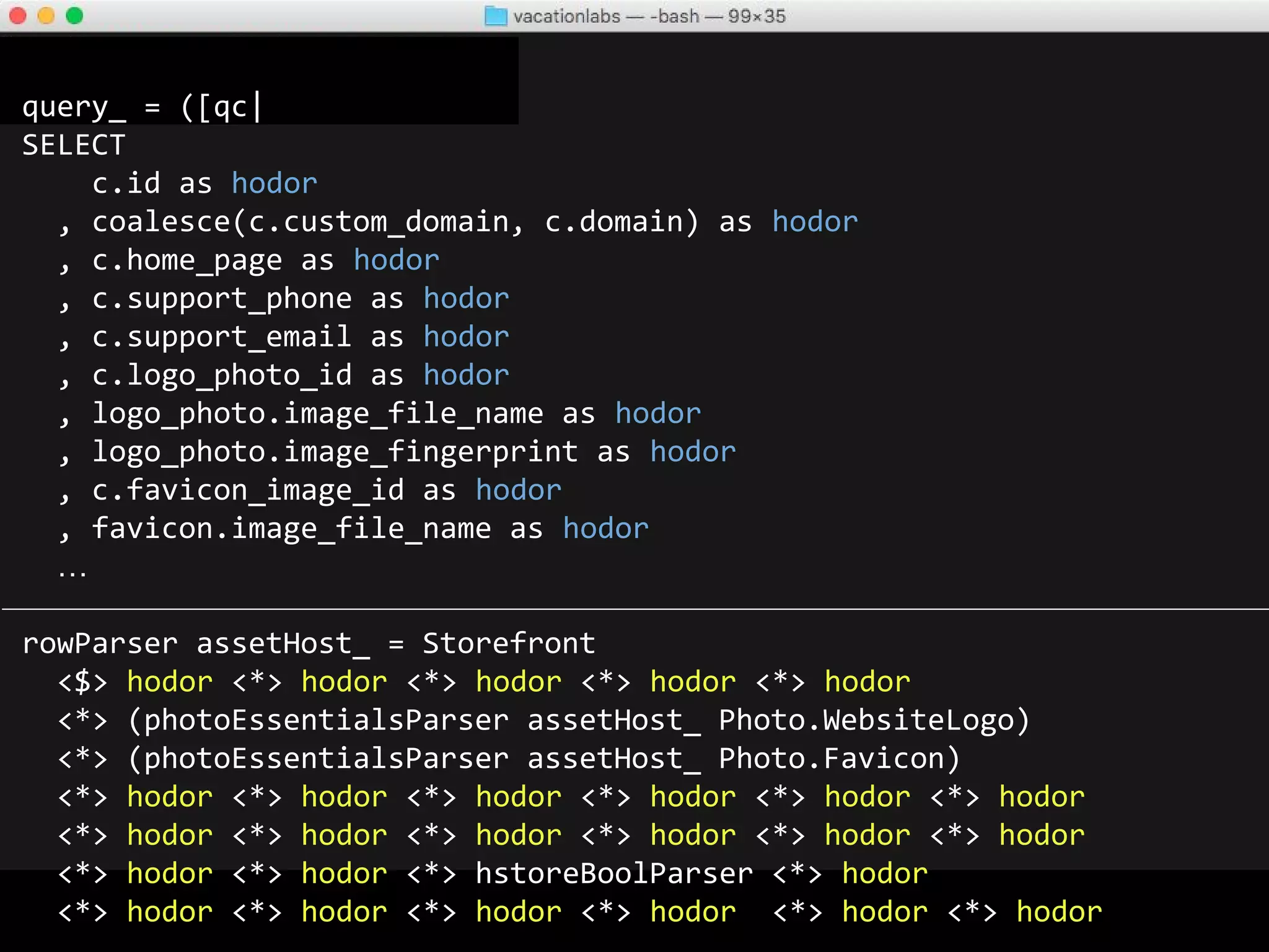 PG-Simple’s “hodor” parser
can be fixed
There is an open bounty.
https://github.com/lpsmith/postgresql-simple/issues/43
http://www.vacationlabs.com/haskell-bounty-program
Call for contribution
 