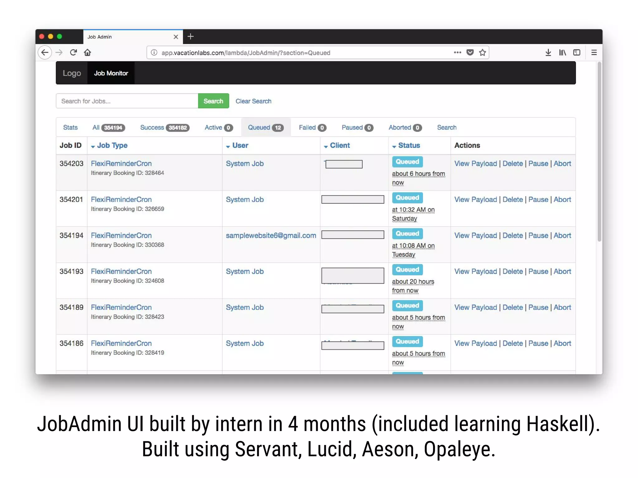 Initial (excruciating) pain for long-term gain
We have already gone through the pain
Now, we are reaping the gains
Haskell sucks.
Why continue with it?
 