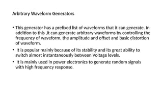 Arbitrary Signals Generator Examples Function Generator and CRO.pptx irirkju in uhh j | PPTX