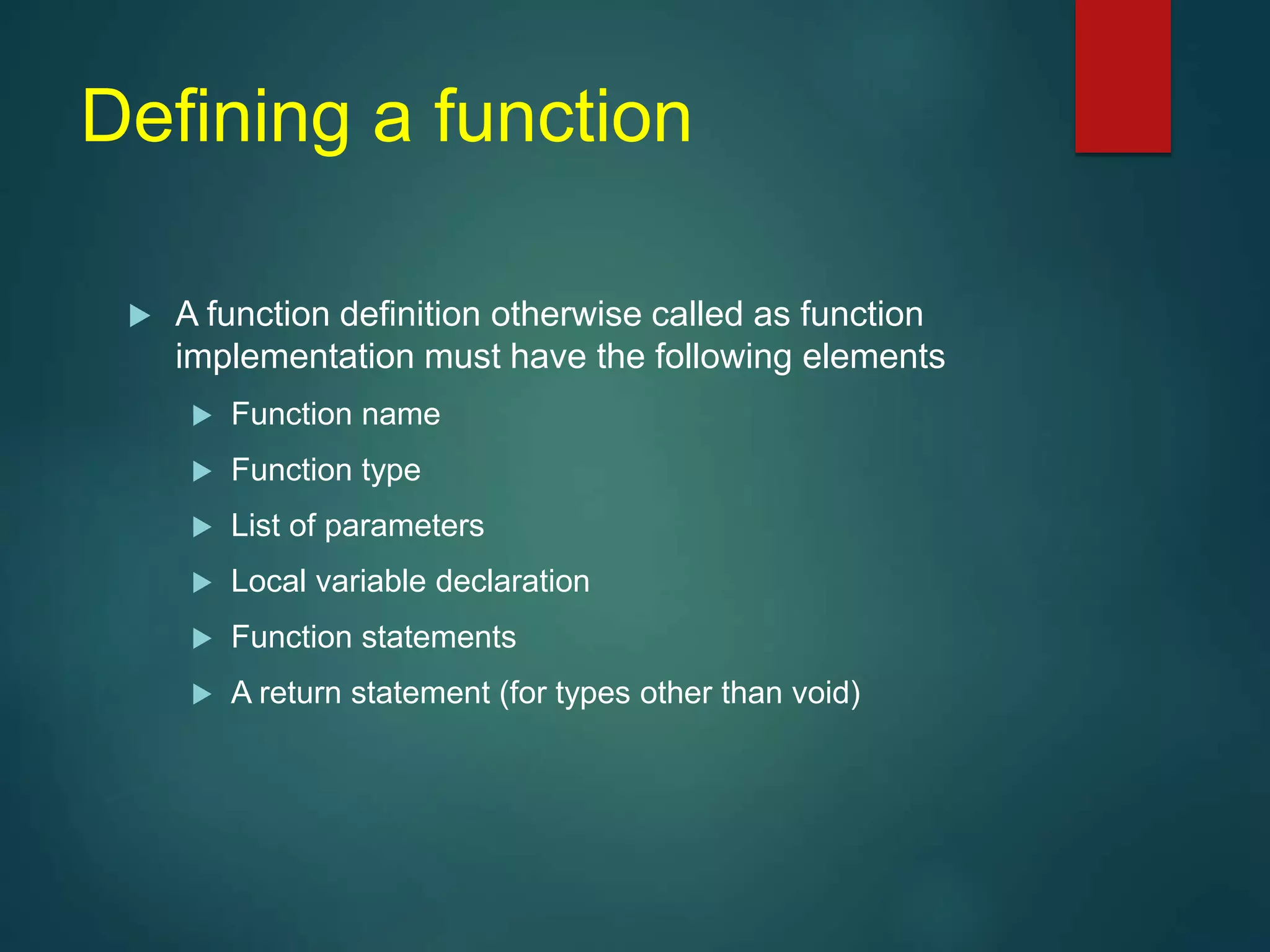 function in c | PPTX