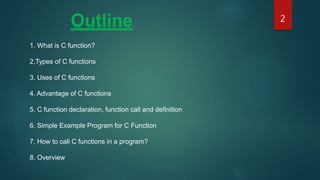 Presentation on Function in C Programming | PPT
