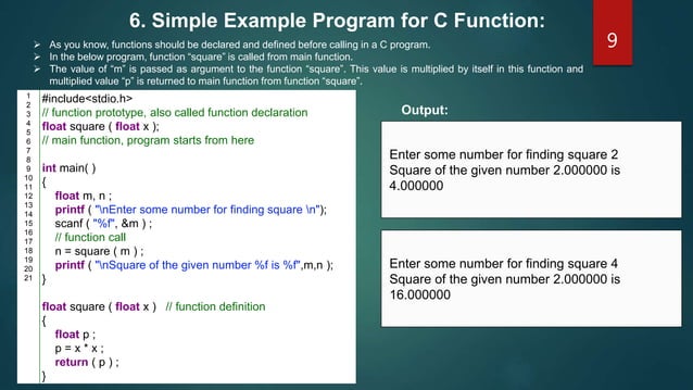 Presentation on Function in C Programming | PPTX | Web Development ...