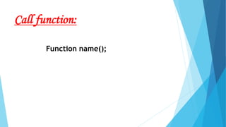 Function in c language(defination and declaration) | PPTX
