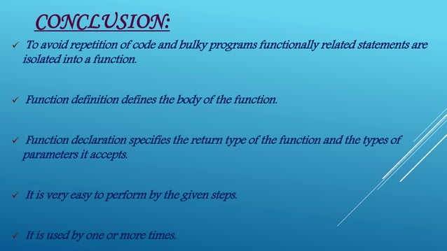 Function in c language(defination and declaration) | PPTX