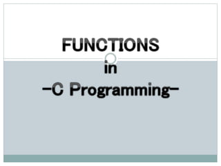 Function in c program | PPT