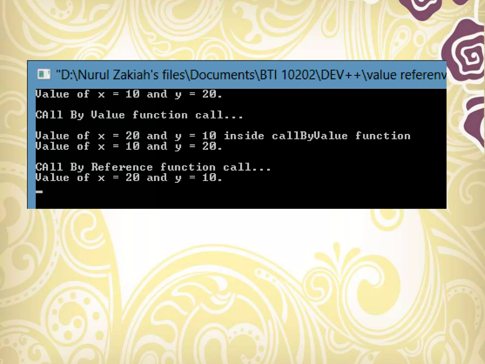 Function in C program