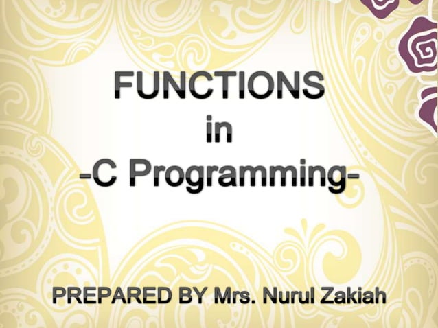 Function in C program | PPT