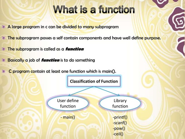 Function in C program | PPT