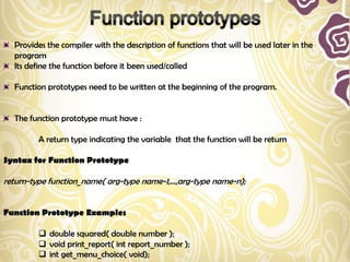 Function in C program | PPT