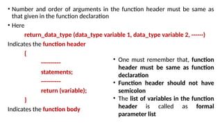 Comprehensive Guide to User Defined Functions in C Programming | PPTX