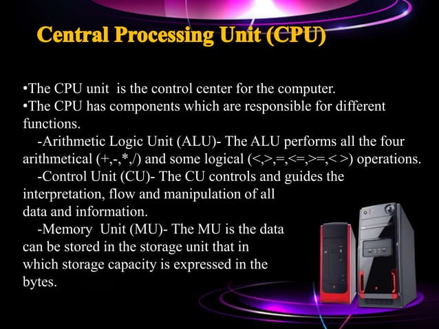 Functioning of computer