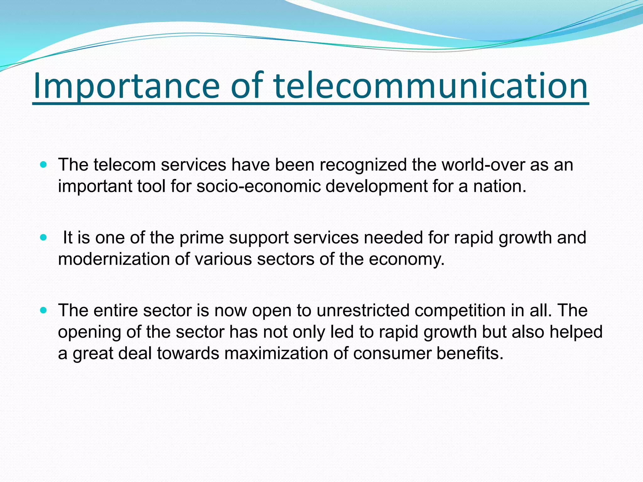 Telecommunication in India .