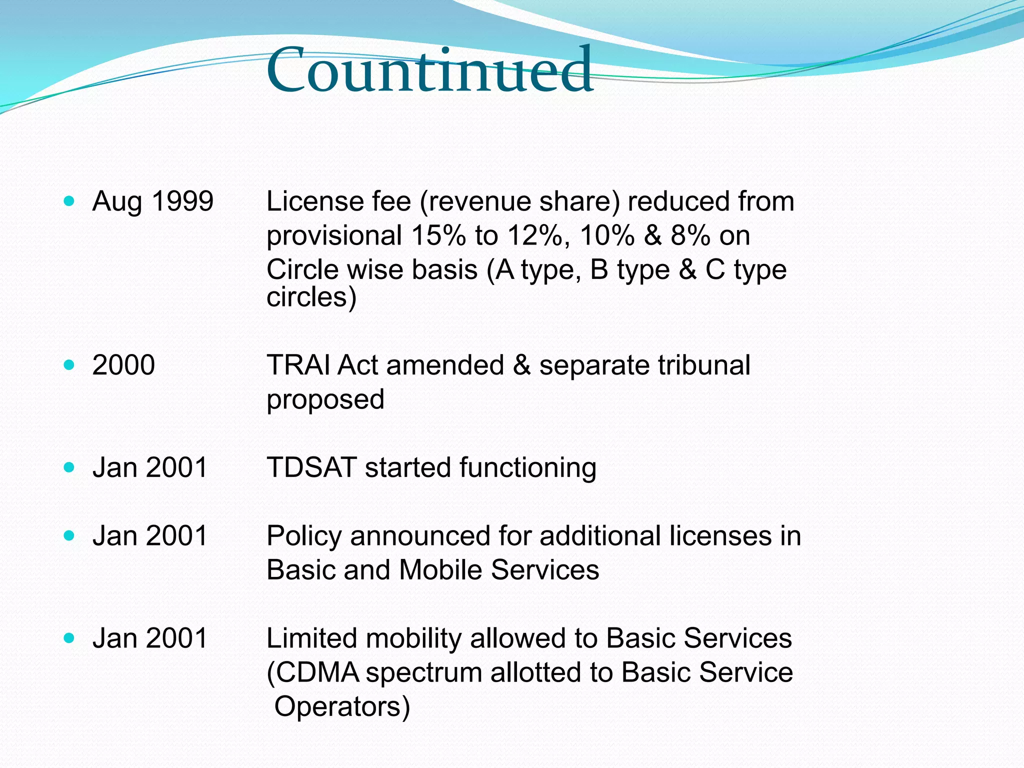 Indian Telecom Industry Framework.