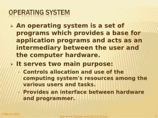 Function of device driver