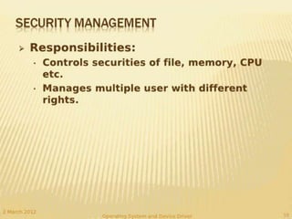 Function of device driver