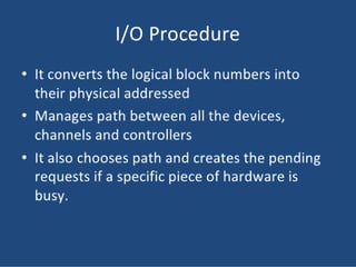 Function of device driver
