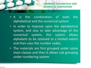 Alphabetical Codification System Function of drug store management & coding methods | PPTX