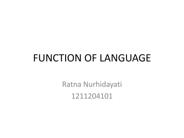 Function of language | PPT