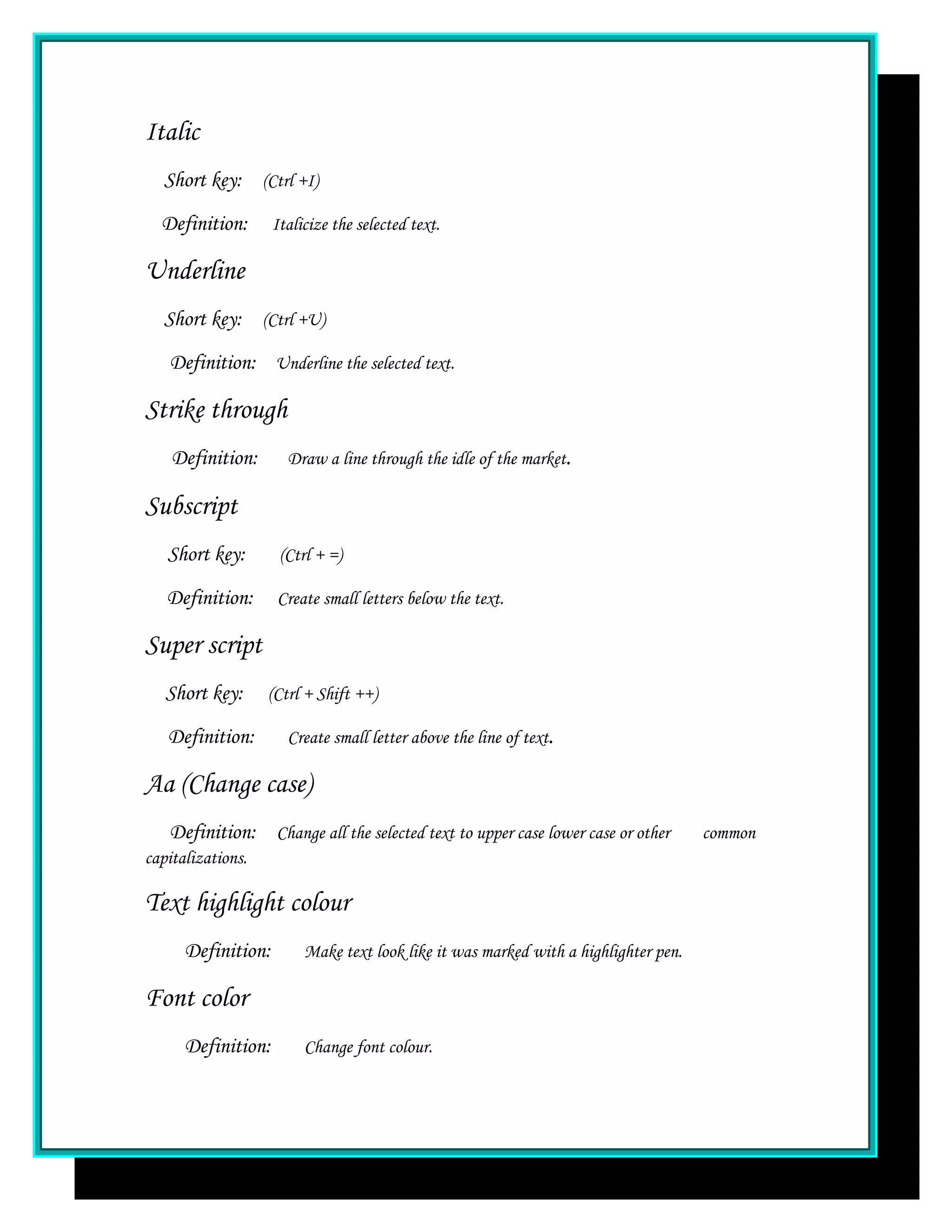 Function of microsoft word