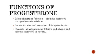 Function of ovarian hormones a report ppt | PPTX