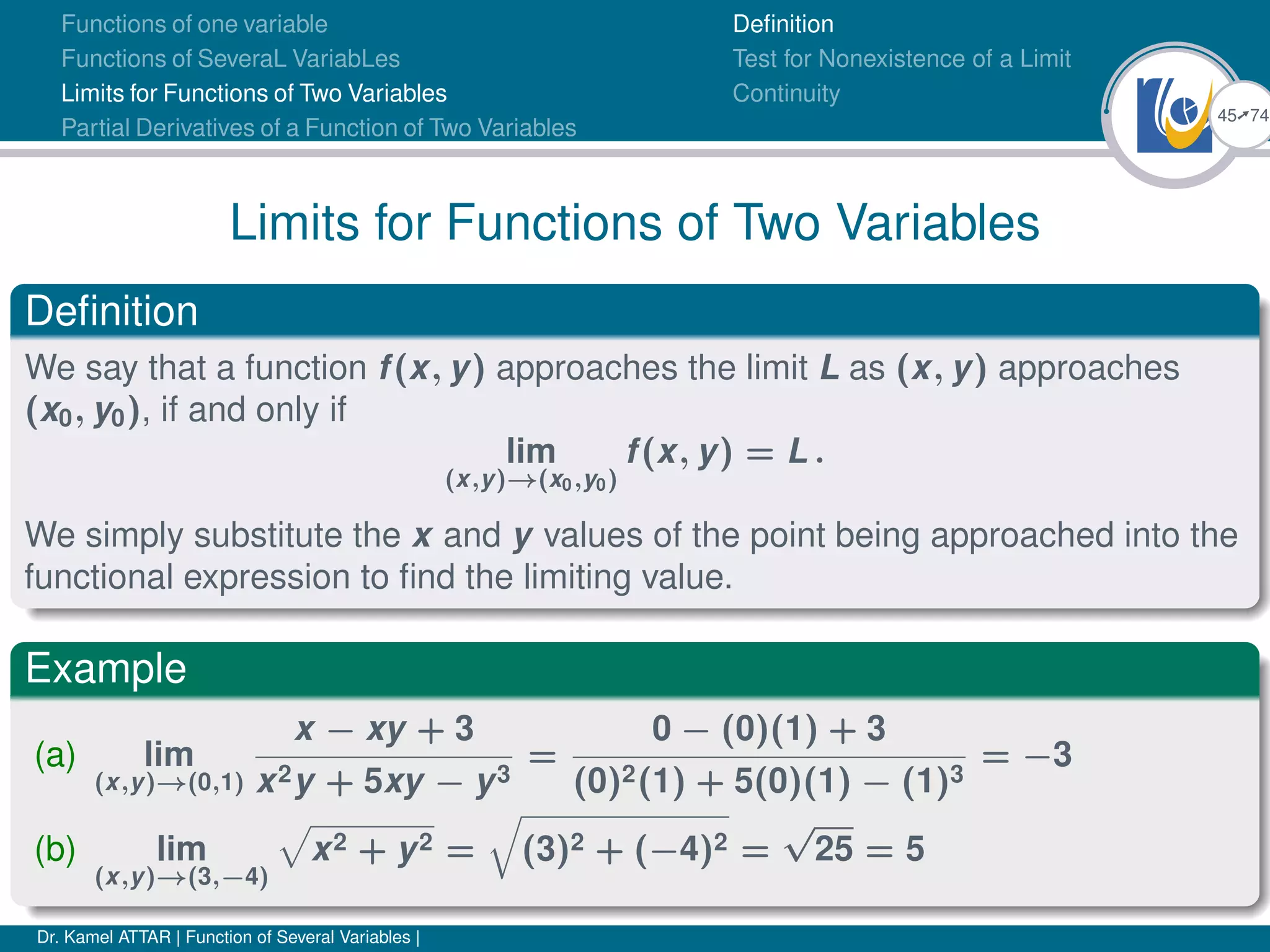 Function of several variables | PPT