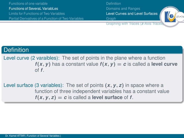 Function of several variables | PPT