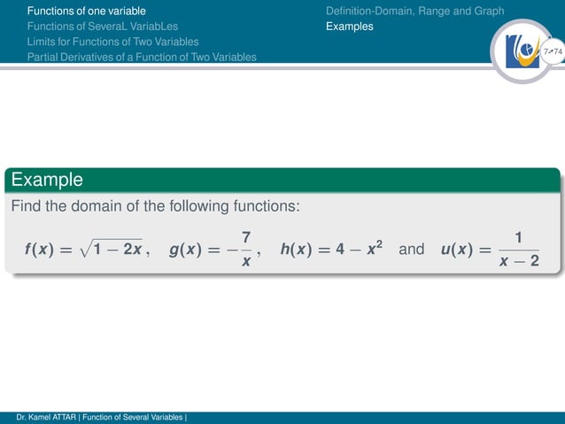 Function of several variables | PPT