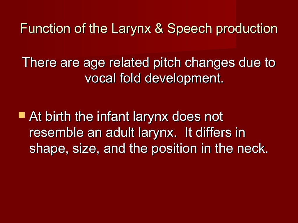 HIS 120 Function of the Larynx and Speech Production