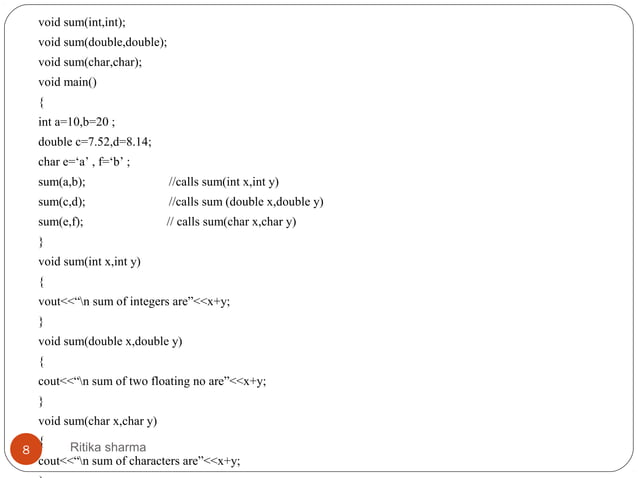 Function overloading(c++) | PPT