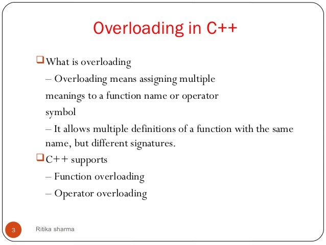 Function Overloading C