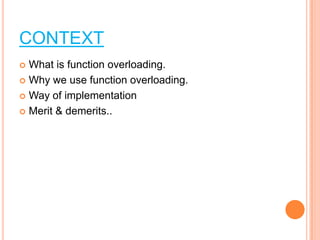 Function overloading | PPT