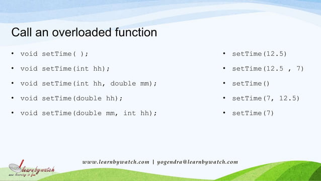 Function overloading in c++ | PPTX | Programming Languages | Computing