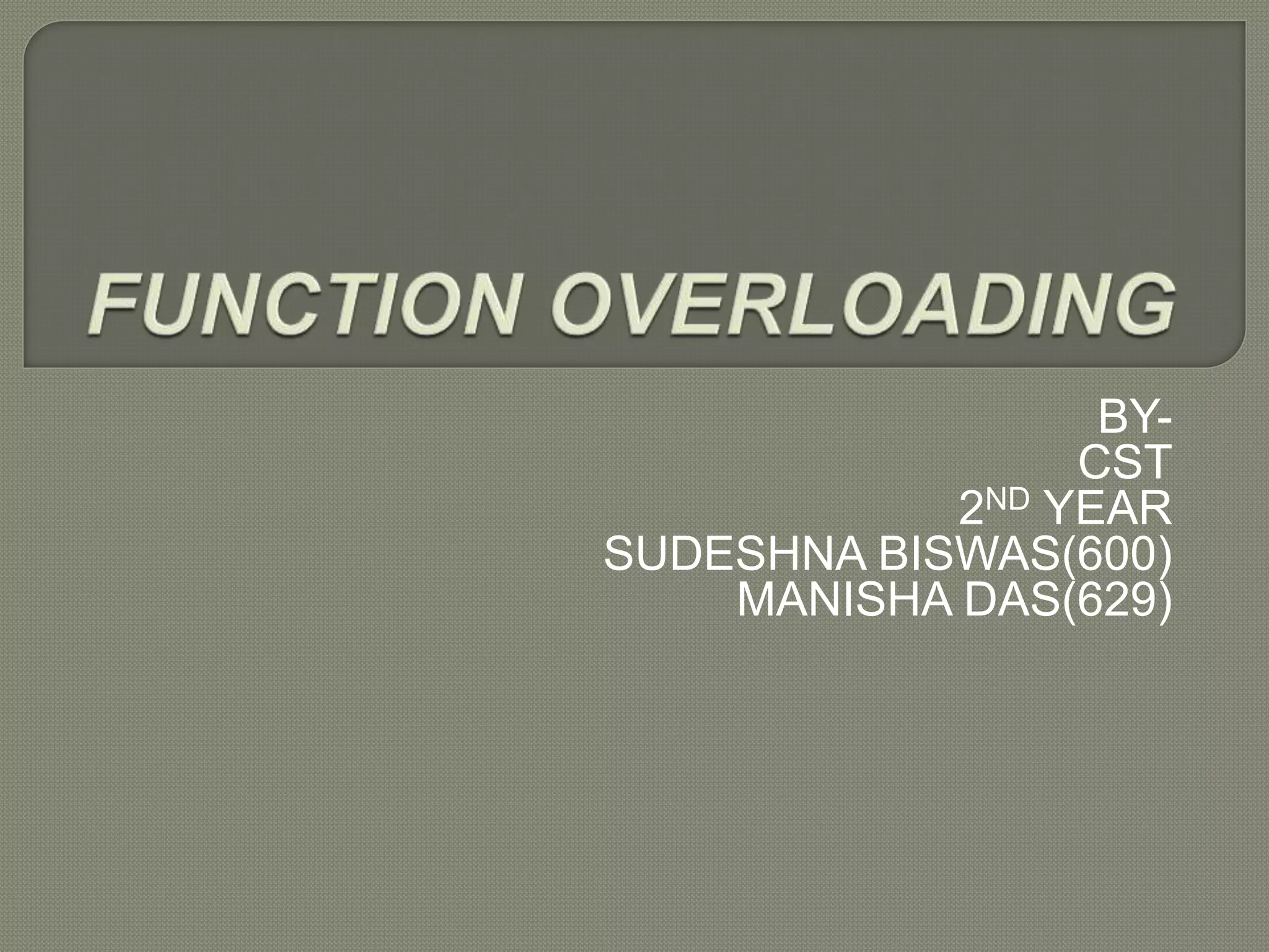 Function overloading | PPT