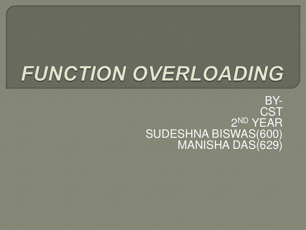 Function overloading