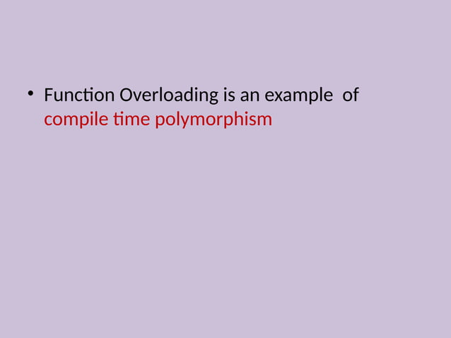 Function Overloading in C++ programming language | PPT