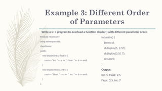 Comprehensive Guide to Function Overloading in C++ Programming | PPTX