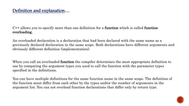 Function overloading | PPT