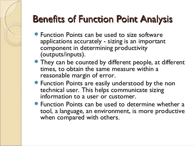 Function point analysis example picture
