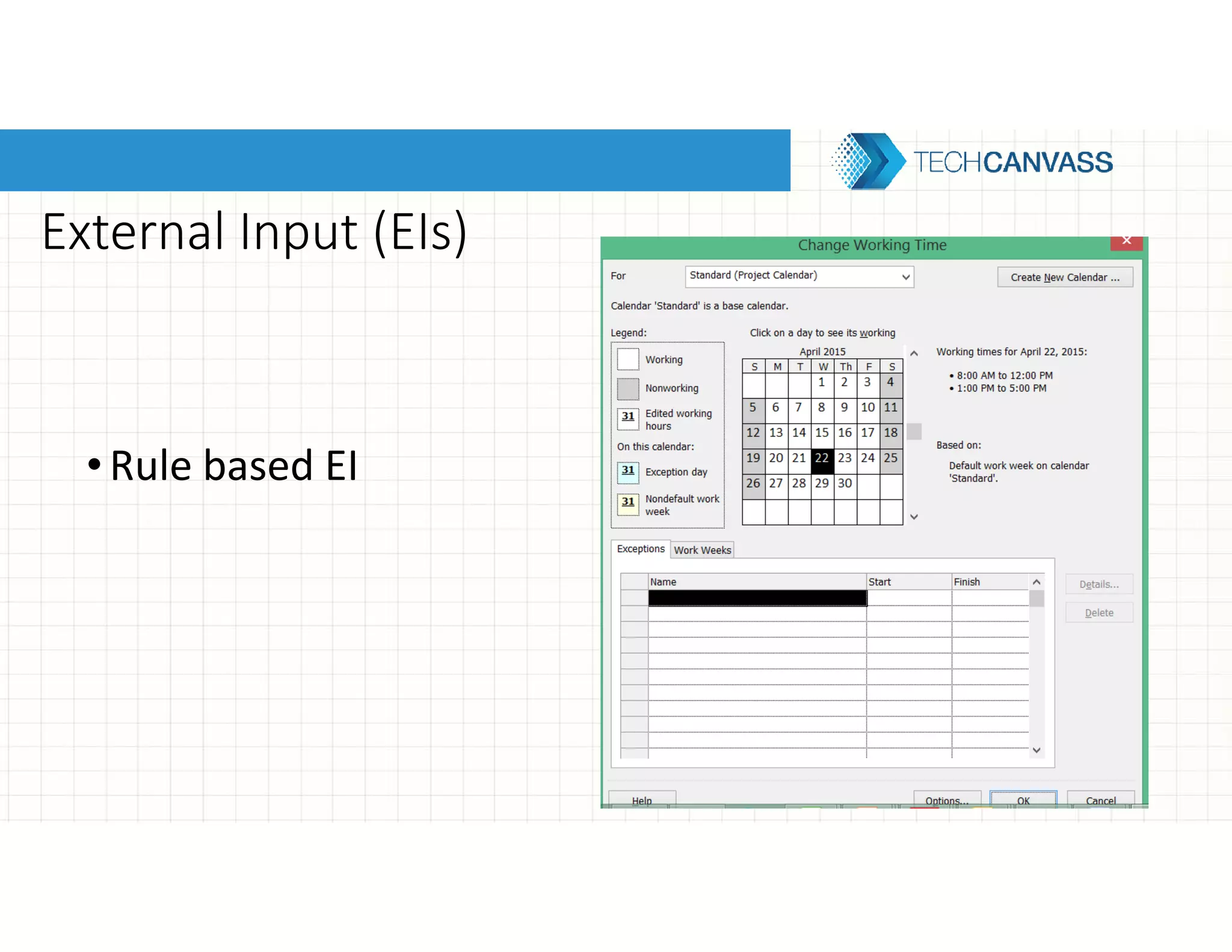 External Input (EIs)
•Rule based EI
 