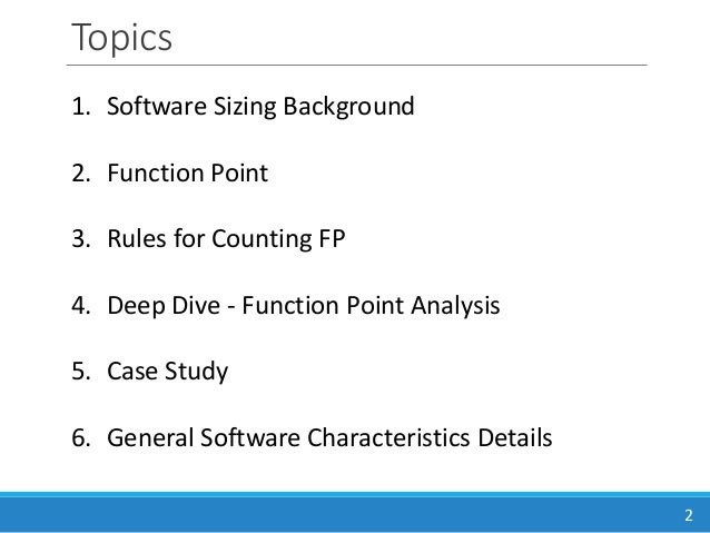 function point analysis