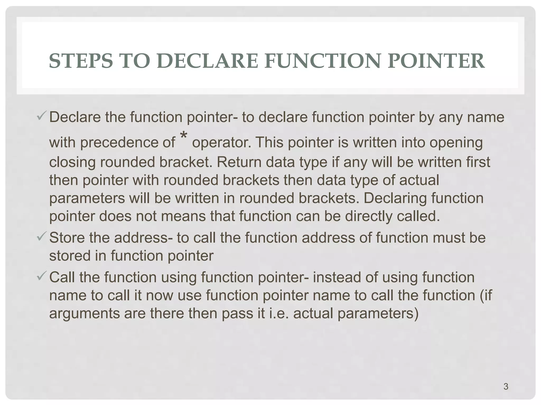 Function Pointer | PPTX