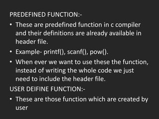 Functions in C - Programming | PPT