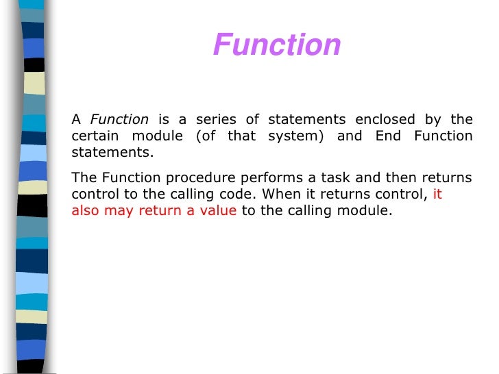 Function & procedure