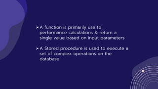 function & procedure presentation in relation database | PDF