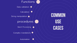 function & procedure presentation in relation database | PDF