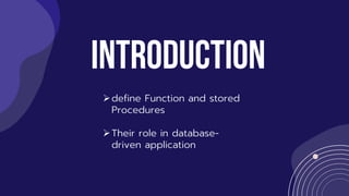 function & procedure presentation in relation database | PDF
