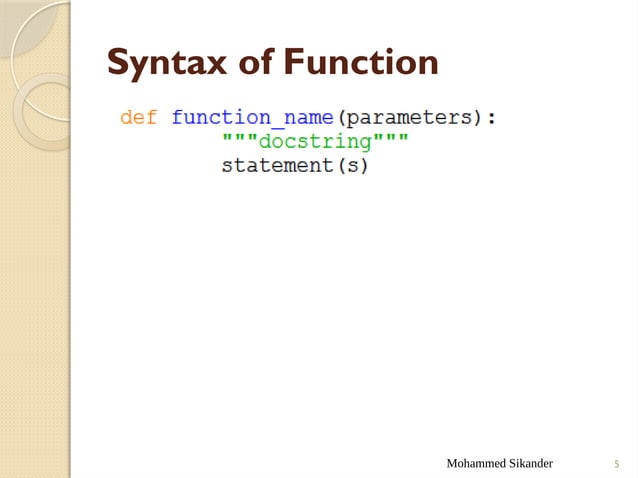 Functions Programming in Python Language | PPTX