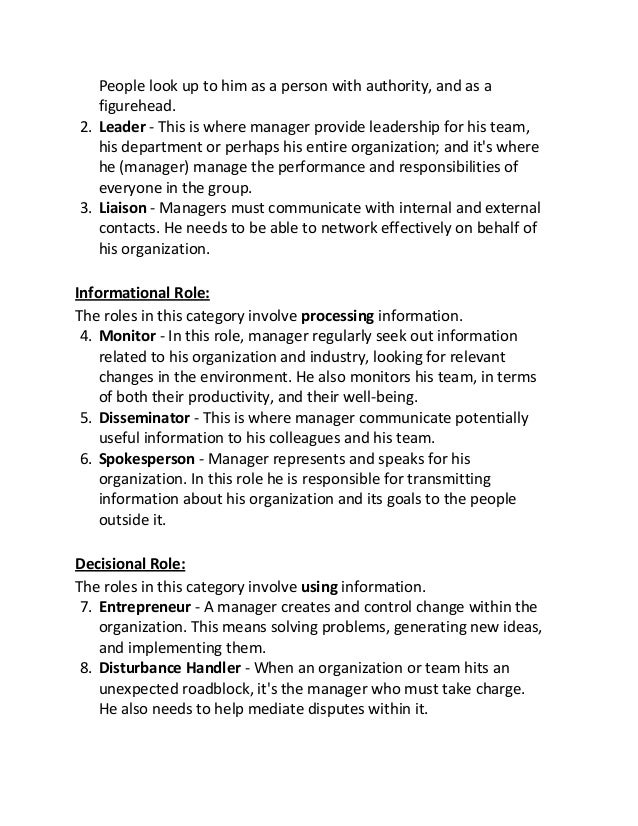 Function, Role And Skill Of A Manager