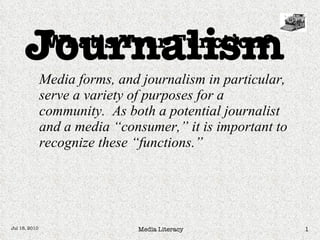 What’s Your Function? ,[object Object],Journalism 